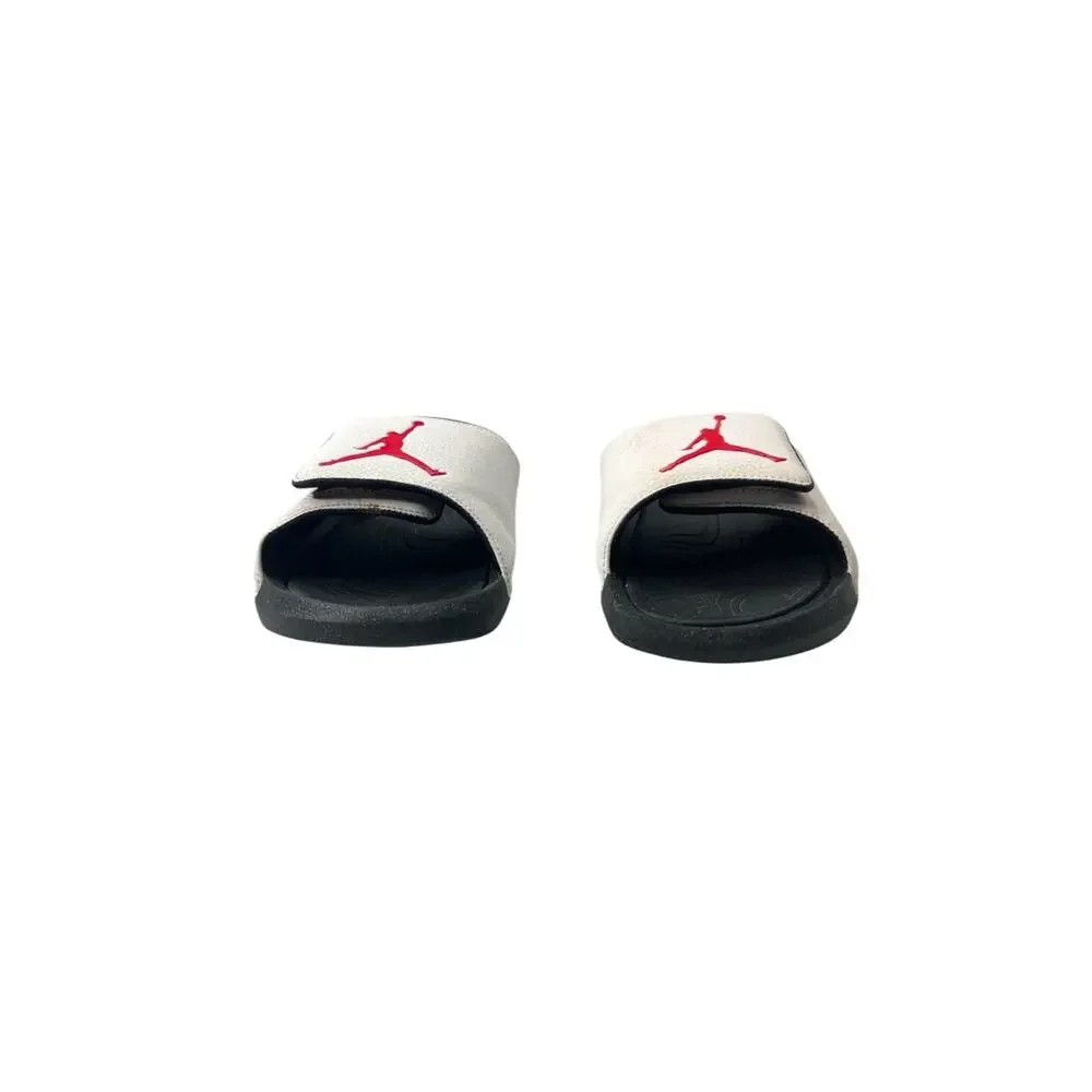 Air Jordan Hydro 6 Slides Jumpman White Red Black Mens 9 881473-101 Adjustable